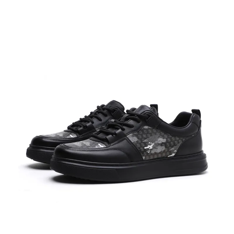 ELLE HOMME Low Top Skateboard Shoes Men's Black-1