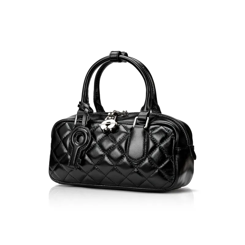 ROBERTA DI CAMERINO Cow Leather Handbag Women's Classic Black/Ecru-1
