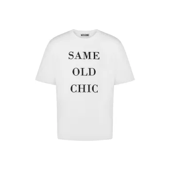 MOSCHINO Slogan Printed Crewneck T Shirt