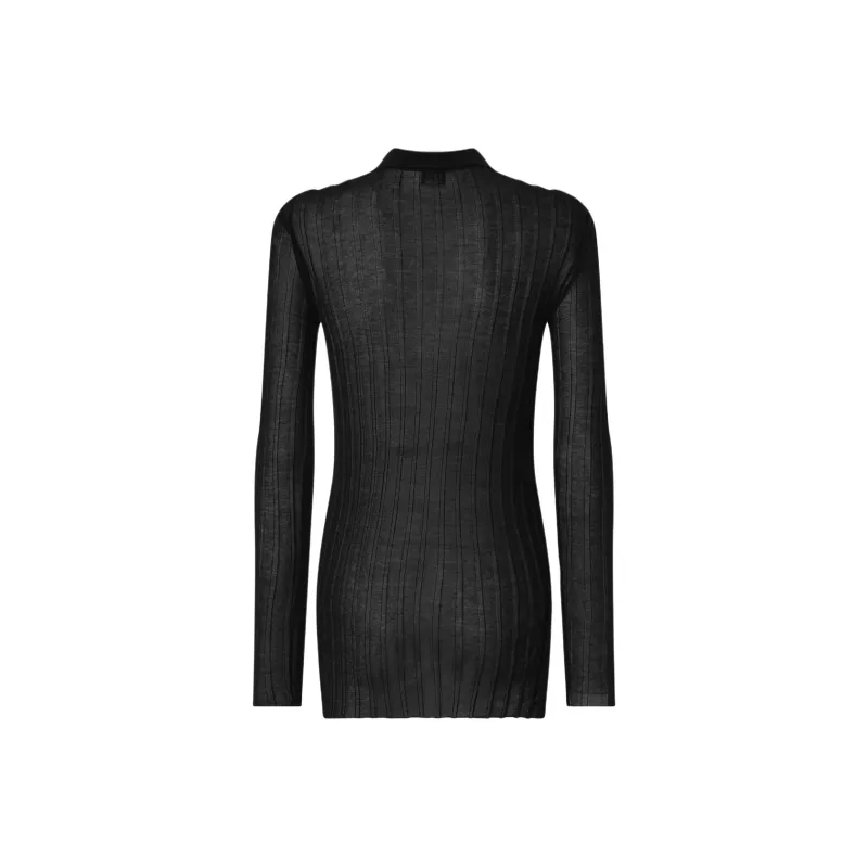 PINKO Ribbed Polo Top-1