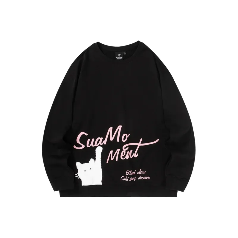 Suamoment Sweatshirt American Casual Couple Top Unisex-0