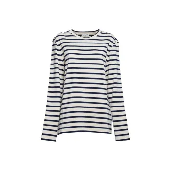 JIL SANDER + Striped Crewneck Sweatshirt