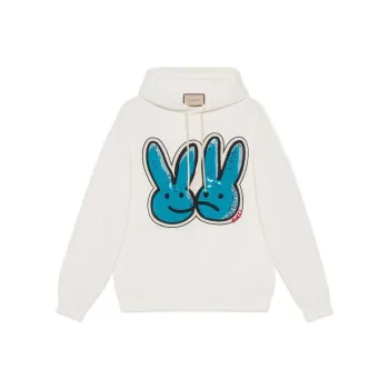 GUCCI Bunny print Cotton Jersey Sweatshirt