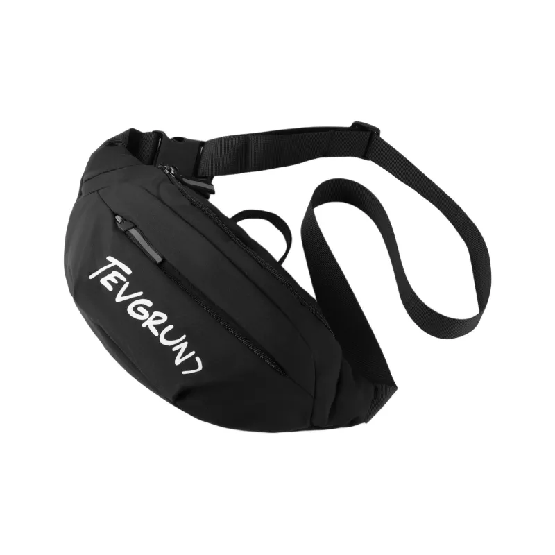 GOBLIN SHARKS 1759 Nylon Fabric Sling Bag Unisex White/Black/Earth Yellow/Brown-3