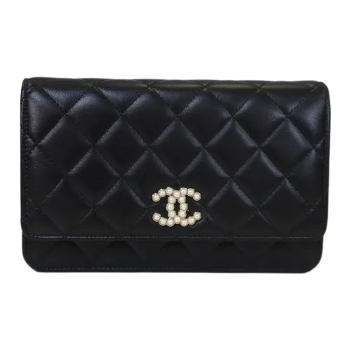 CHANEL WOC Wallet On Chain Shoulder Bag Crossbody Bag Women's Black
