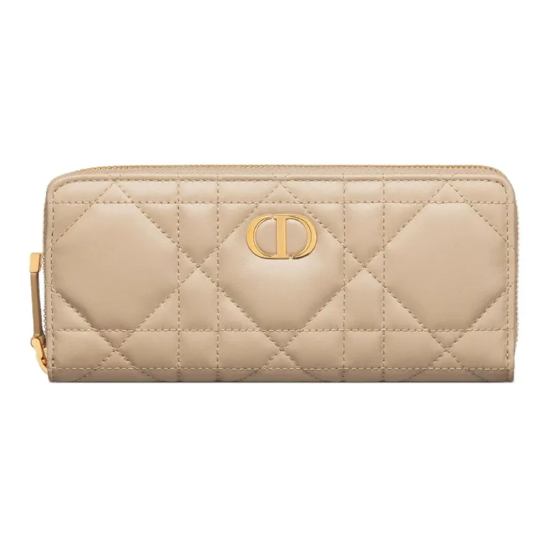 DIOR Miss Caro Lambskin Wallet Women's Pink Beige-0