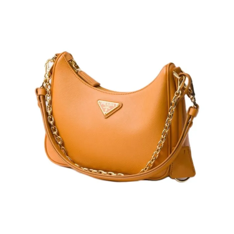 PRADA Re EditionSaffiano Calfskin Shoulder Bag Mini Women's Amber-1