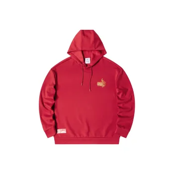 Erke x WANGZHERONGYAO LIANMINGKUAN Sweatshirt Unisex New Year Red