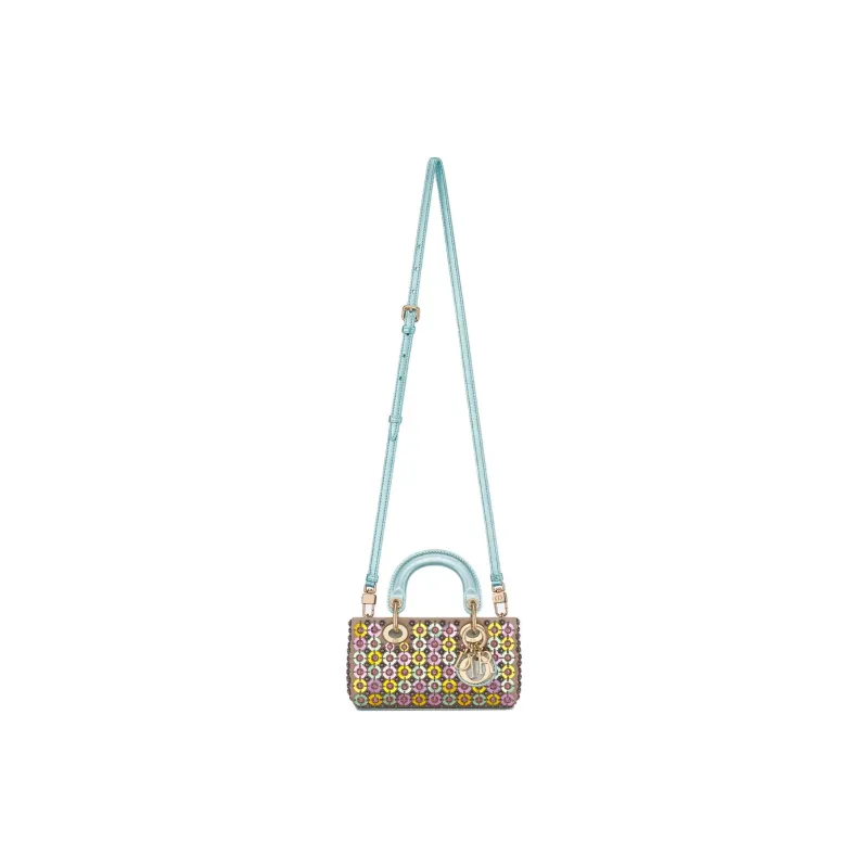 DIOR Lady D Joy Glass One Shoulder Handbag Mini Women's Multicolor-2