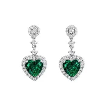 KOYOOME Cultured Emerald S925 Sterling Silver Earrings Women's