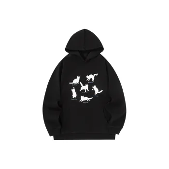 Suamoment Sweatshirt Spring Fall American Trendy Brand Casual Loose Fit Hoodie Unisex