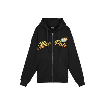 MINEPAIR Hooded Loose Fit Cardigan Sweatshirt Fall And Winter Unisex