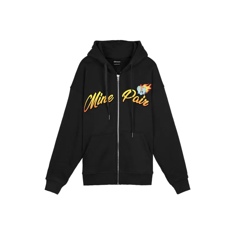 MINEPAIR Hooded Loose Fit Cardigan Sweatshirt Fall And Winter Unisex-0