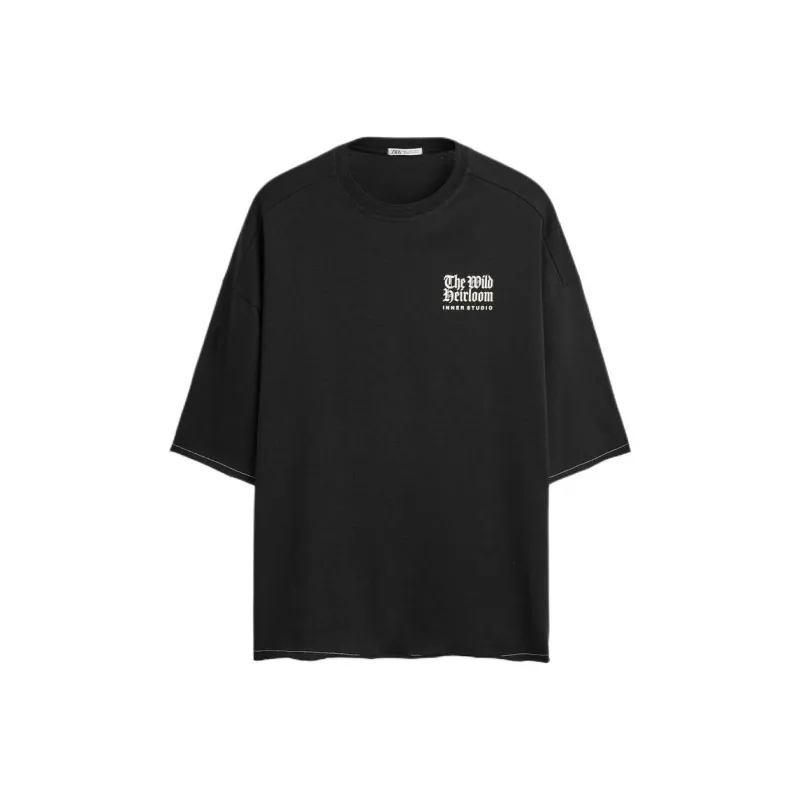 ZARA T Shirts Men Black-0