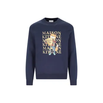 Maison Kitsune Fox Champion Printed Crewneck Sweatshirt