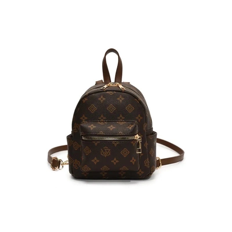 Yalu PU Backpack Women's White/Khaki/Coffee-7