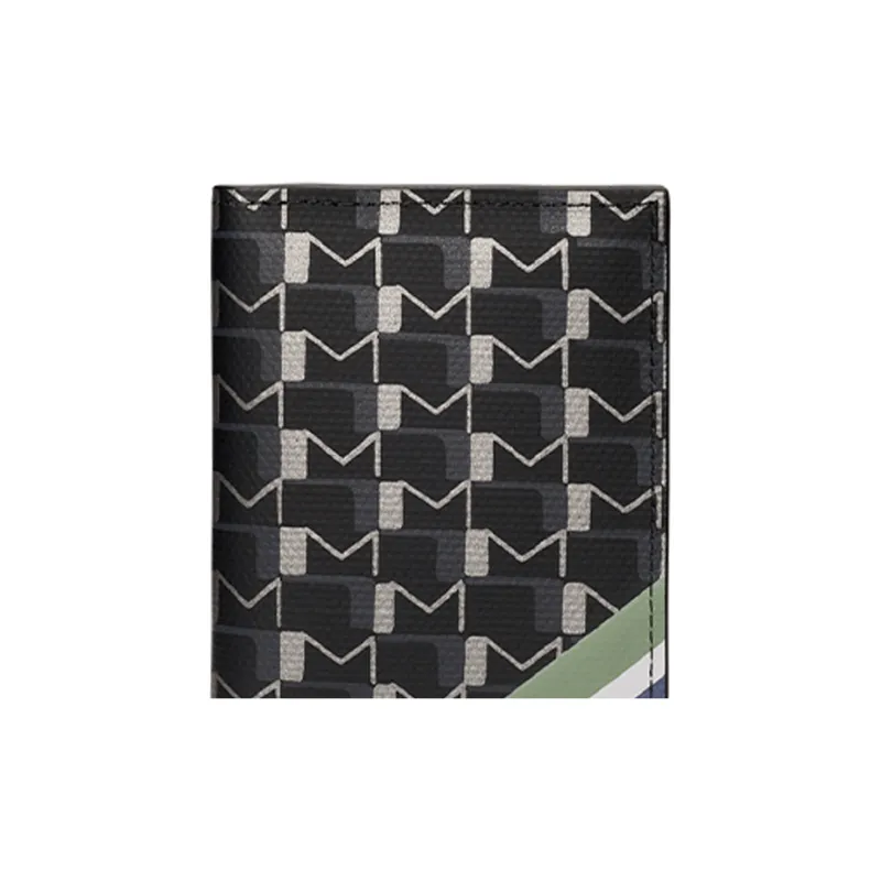 Moynat Canvas 1920 Canvas And Striped Velvet Print Card Holder Men's Black-2