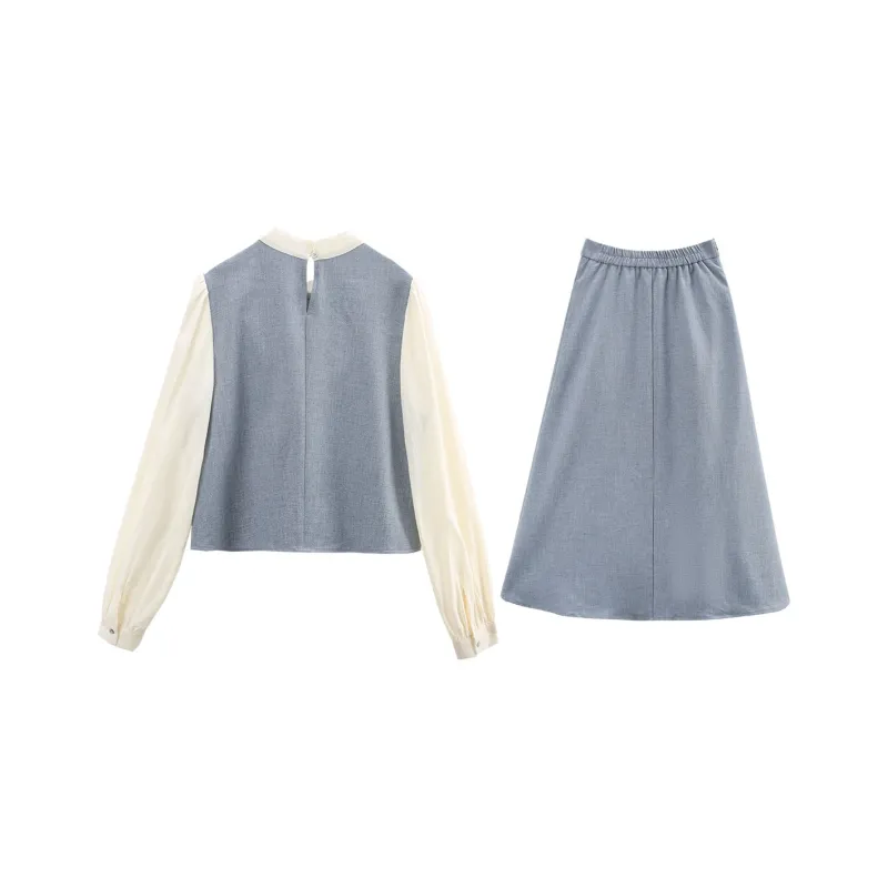 A Paradise For Awakening Skirt Set Women's Blue-1