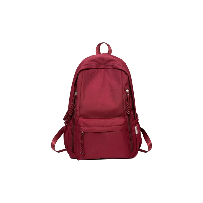 LUVISTRUE Nylon Backpack Unisex Black/Pink/Burgundy/Light Yellow-12