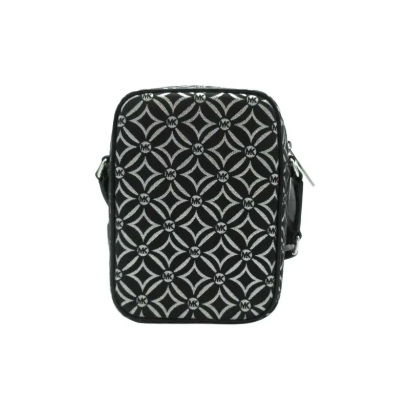 MICHAEL KORS Jet Set Medium Metallic Logo Jacquard Crossbody Bag-3