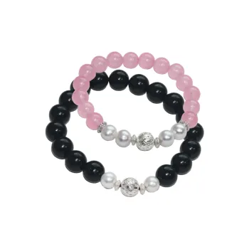 QINGFU Pearl Beaded Bracelet Minimalist Style Elegant Trendy Youthful Unisex