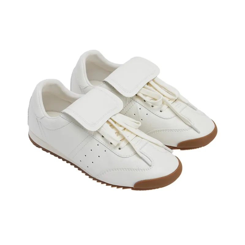 URBAN REVIVO Slip Resistant Low Top Casual Shoes Women's Ecru-1