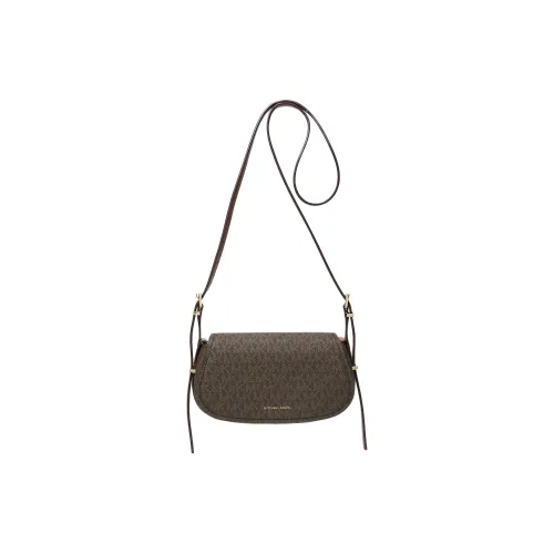 MICHAEL KORS Coated Canvas Crossbody Bag Small Size Women's Tan & Acorn