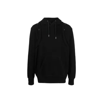 Alexander McQueen Cut Out Detailed Drawstring Hoodie