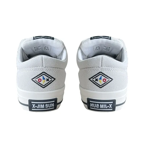 X JIMSUN Coverage Balance Moisture Wicking Low Top Skateboard Shoes Unisex White-2