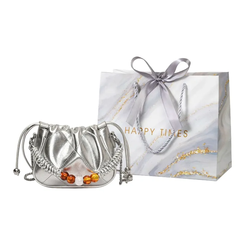 Miss Angel PU Crossbody Bag Women's Black/White/Silver-0