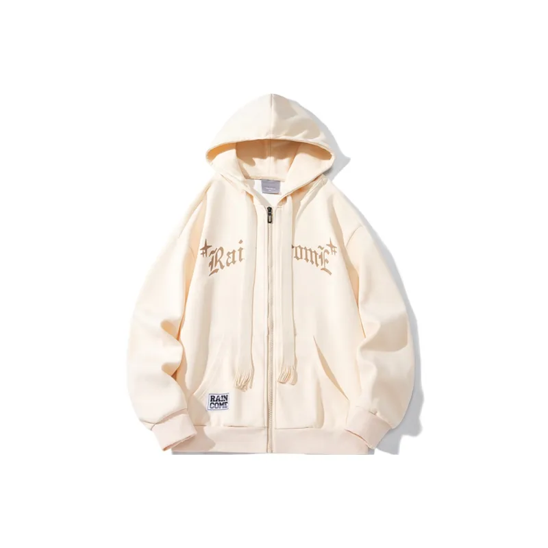 RAINCOME Hooded Loose Fit Cardigan Sweatshirt Spring And Autumn Unisex-2