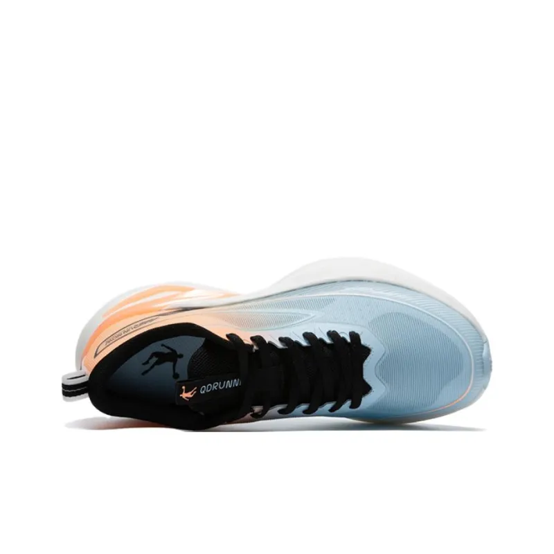 QIAODAN Light Speed 5.0 Shock Absorbers Slip Resistant Breathable Low Top City Commute Running Shoes Men's Blue Orange-2