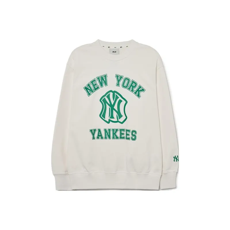 MLB New York Yankees Sweatshirts Unisex Cream-0