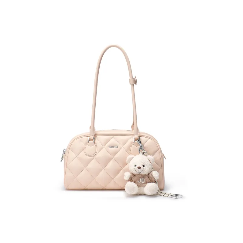 JUST STAR Synthetic Leather Shoulder Bag Regular Women's White Black Pink-11