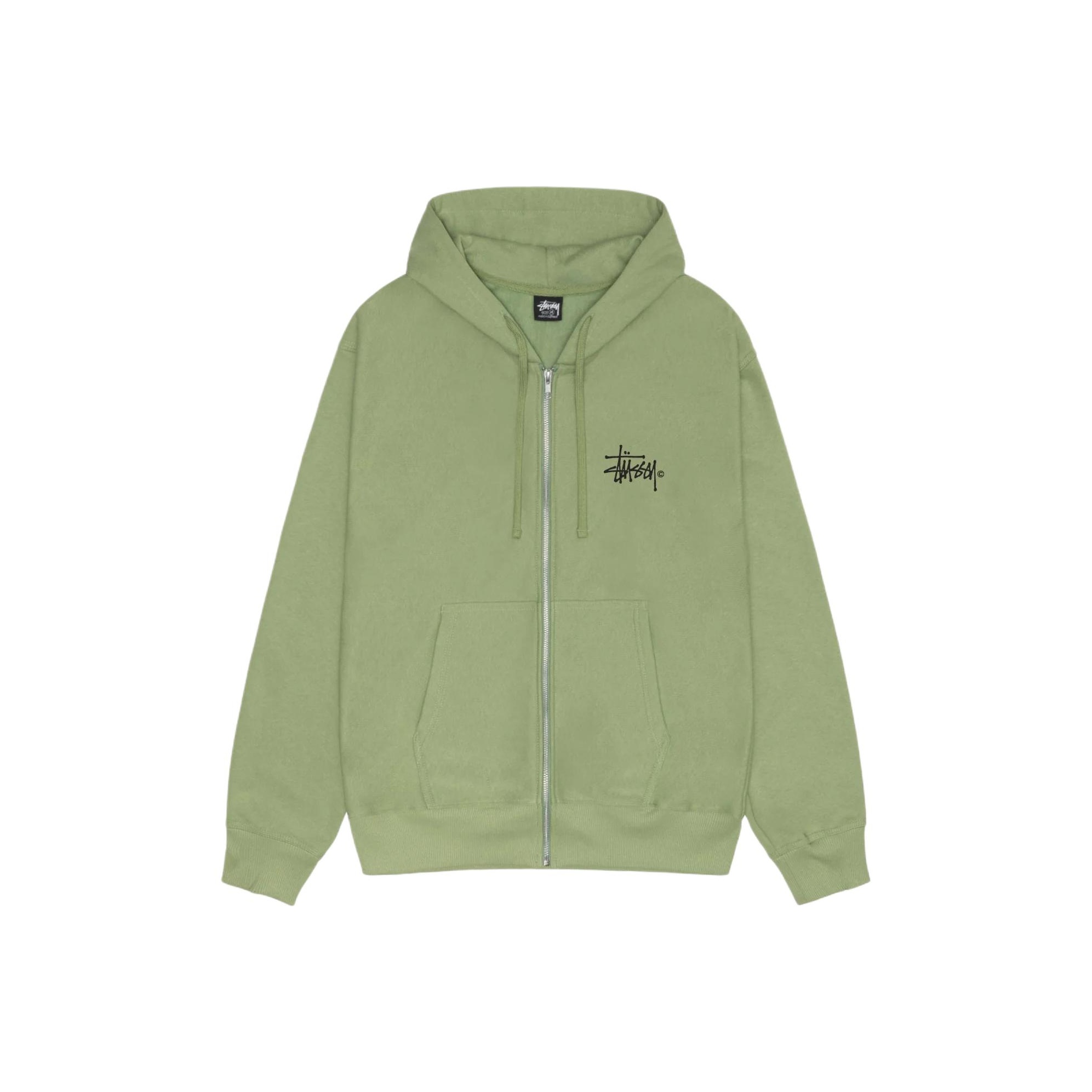 Stussy Basic Logo Zip Hoodie - POIZON