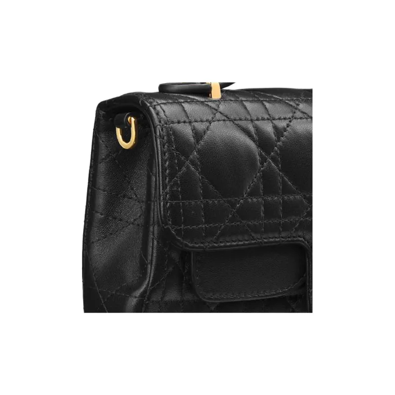 DIOR Jolie Lambskin One Shoulder Handbags Women's Black-5