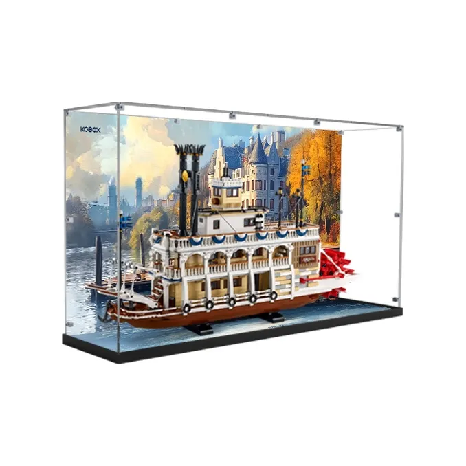 KGBOX For IDEAS Creative Collection 21356 Canal Steamboat Acrylic Display Case Model Accessories-1
