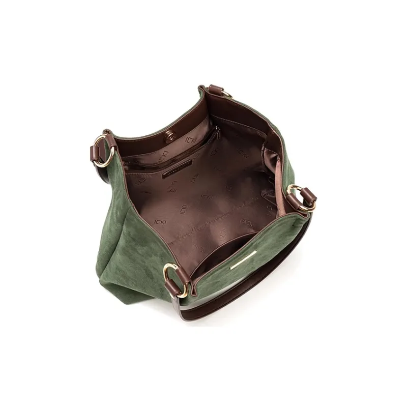CLEVER& KETCH Suede Tote Bag Shoulder Bag Women's Green/Black/Brown/Purple/Ecru/Red/Blue-5