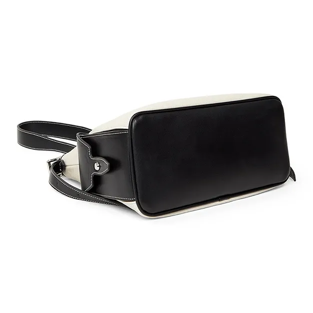 Teenmix Cow Leather With Synthetic Leather Shoulder Bag Women's Ecru & Black/Ecru & Light Green/Ecru & Khaki-4