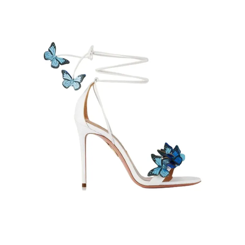 AQUAZZURA Papillon Strap Sandals 10.5cm Women's White-1