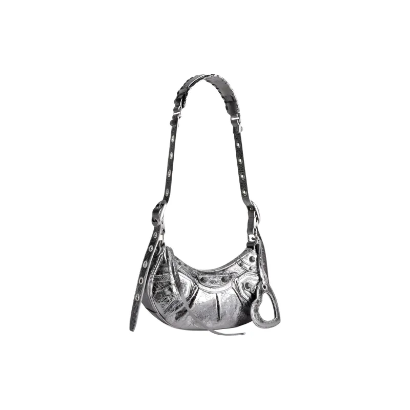 Balenciaga Le Cagole Shoulder Bag Xs Metallized Silver-1