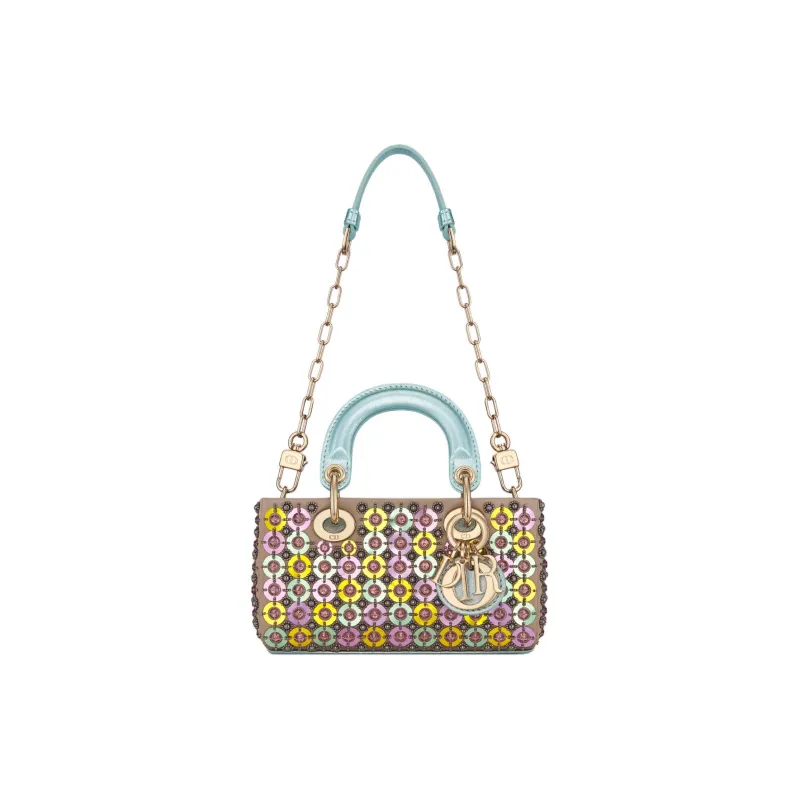 DIOR Lady D Joy Glass One Shoulder Handbag Mini Women's Multicolor-1