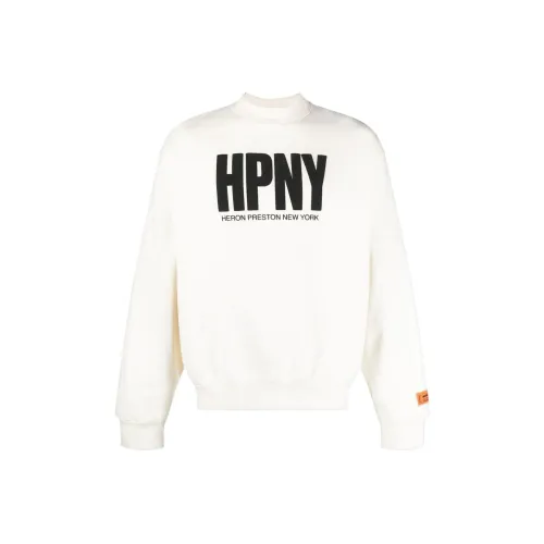 HERON PRESTON Logo Flocked Crewneck Sweatshirt