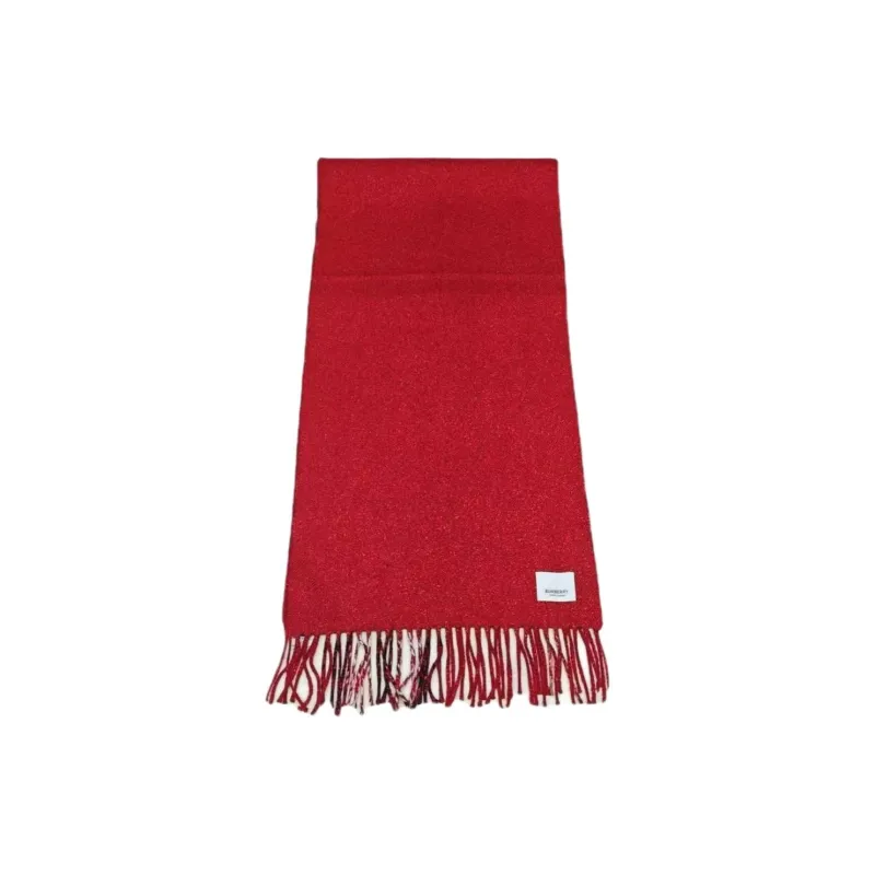 Burberry Cashmere Wool Knit Scarves Unisex Red-1