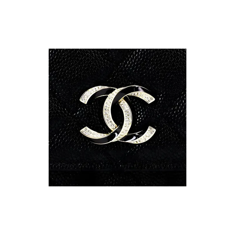 CHANEL Grain Embossed Caviar Cow Leather Mouth Cover Bag, Crossbody Bags, Shoulder Bags Women's Black-4