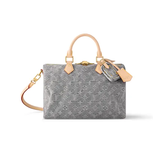 LOUIS VUITTON Speedy Cotton Shoulder Bag, Crossbody Bag, Handbag Women's Dark Gray