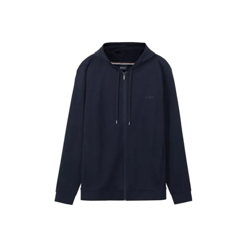 HUGO BOSS Zip-up Cotton-cashmere Blend Hoodie-0