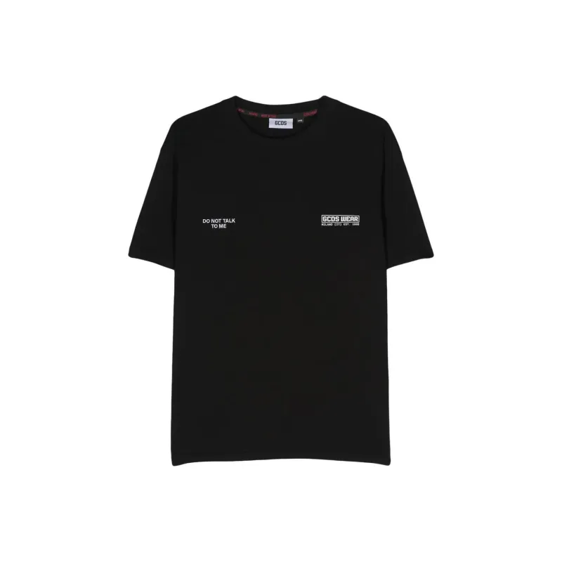 GCDS Do Not Talk To Me Cotton T shirt-0