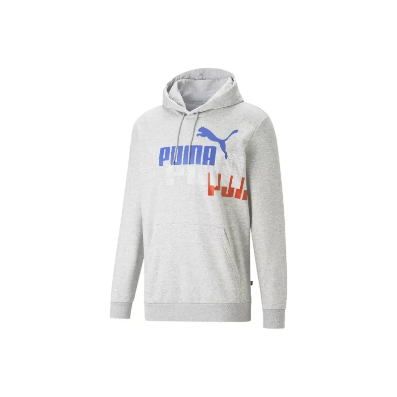 PUMA ESS+ LOGO POWER HOODIE FL Sweatshirt Men's Gray-0