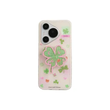 Sopi Acrylic Material Four Leaf Clover Bear Stand Phone Cases Compatible With Huawei Mate 70/60 Pro/Pura 70/70 Pro+